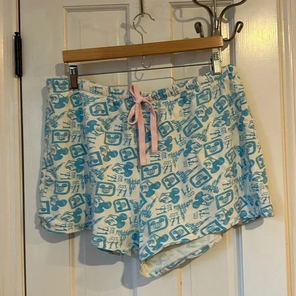 Disney sleep shorts in blue and white womans xl - Picture 1 of 4